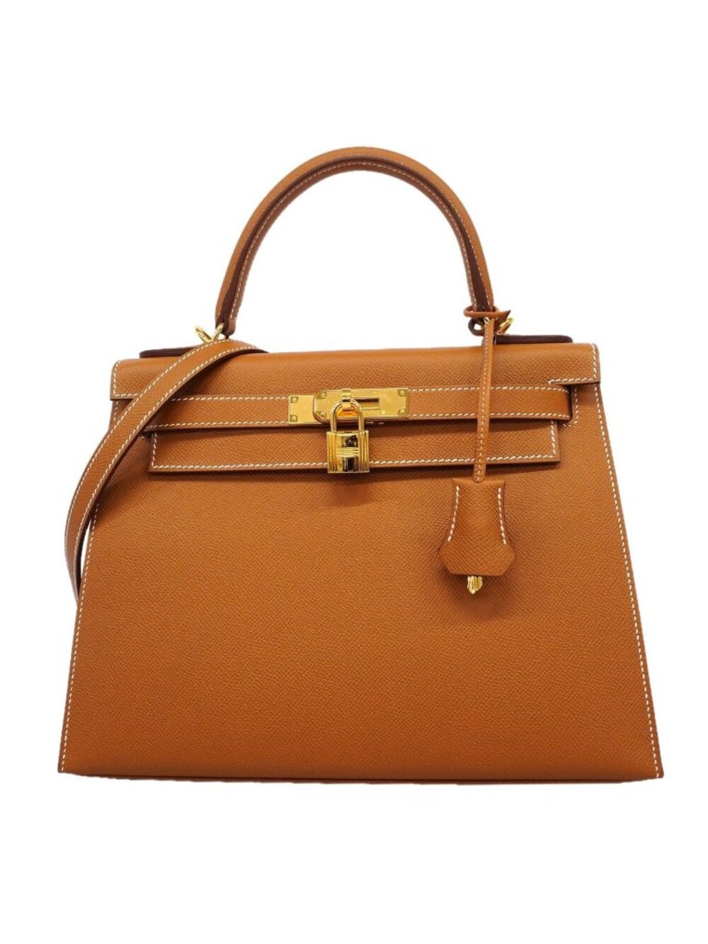 Hermes Handbag Kelly 28 Veau Epsom Gold 2-Way Bag